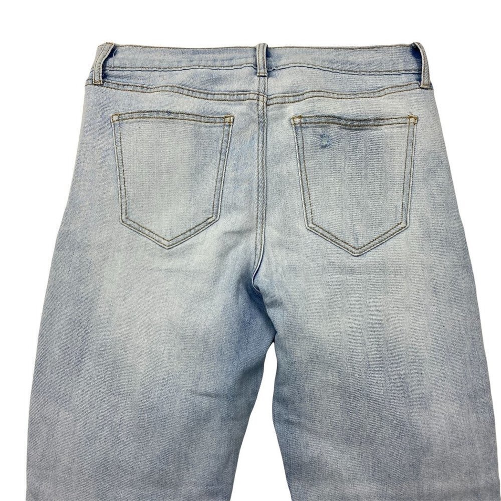 Old Navy The Perfect Straight Ankle Distressed Raw Hem Women's size 8 Blue Jeans - Picture 3 of 5